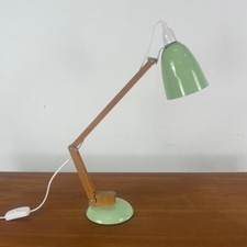 VINTAGE MACLAMP CONRAN HABITAT MIDCENTURY DESK LAMP PASTEL GREEN WOODEN #4325