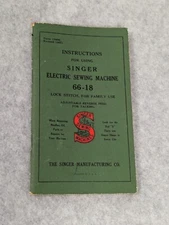 Instructions Manual for Singer 66-16 Sewing Machine Booklet ~ Vintage 1941