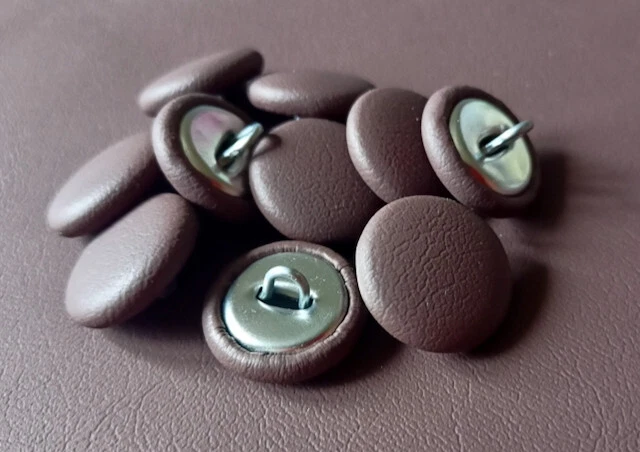 NICENEEDED 30 Pz Bottoni Rivestiti In Pelle PU, Bottoni Rotondi Bianchi Da 20 Mm, Bottone Con Gambo In Metallo In Finta Pelle Per Forniture Per Cucire - 11
