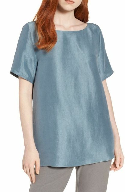 eileen fisher silk dupioni top