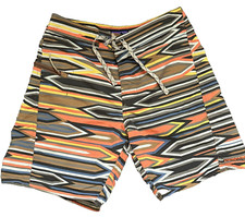 Patagonia Button Fly Board Shorts Mens Size 30 Surf Sunset Wavefarer Drawstring
