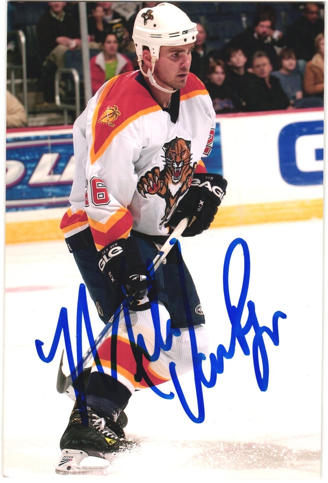Mike Van Ryn Autographed 4x6 Color Photo Florida Panthers #26 White B