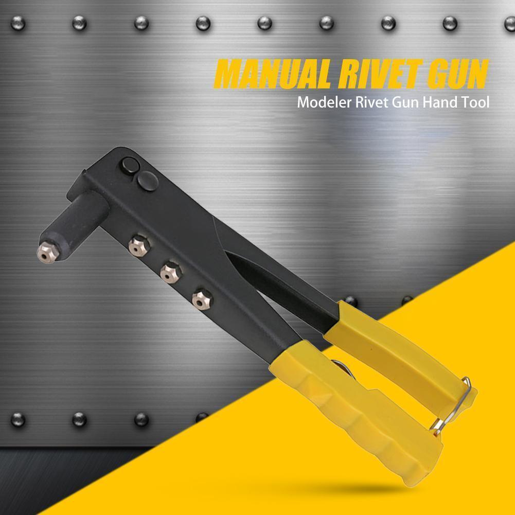 Image of Anti-slip Handle Rivet Gun Manual Riveting Drill Woodworking Repair Tool