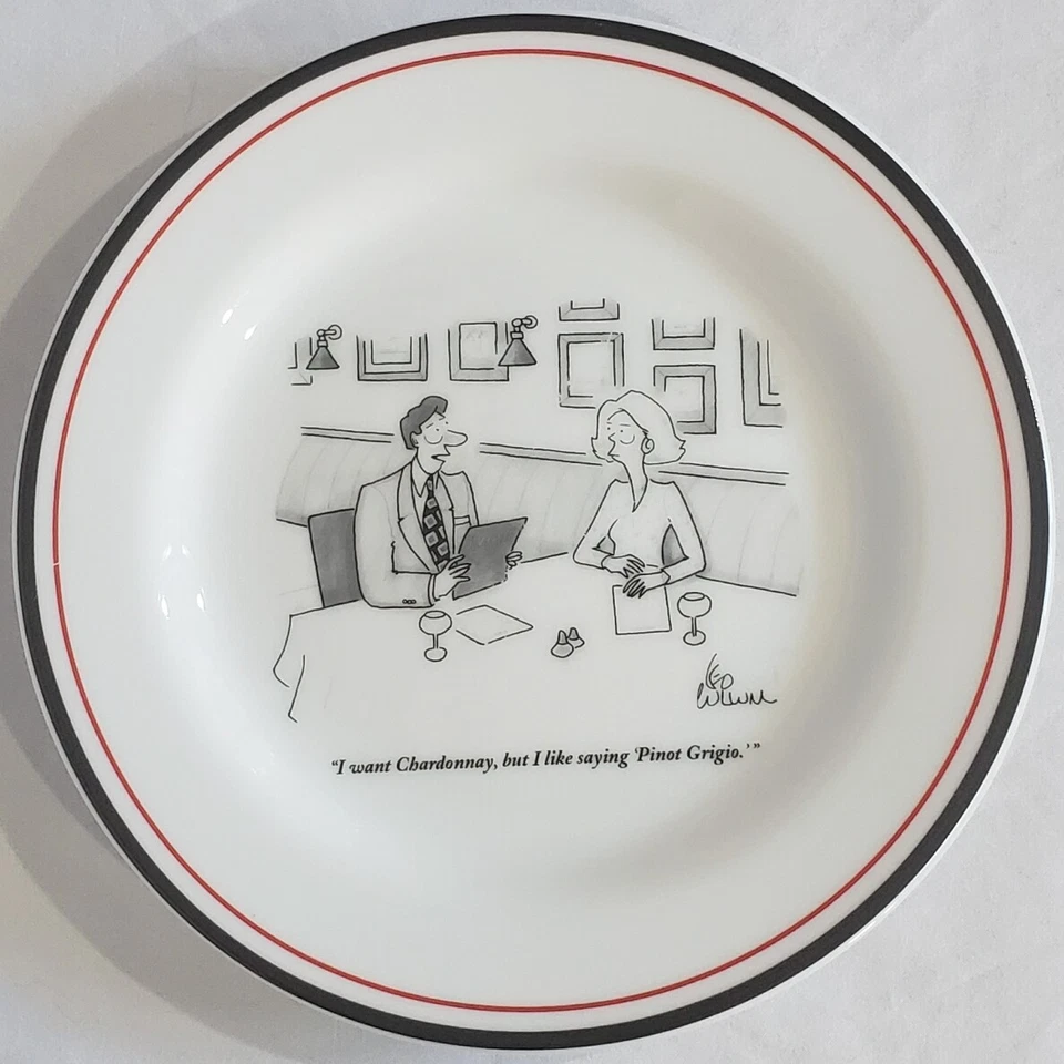 Juego de seis platos de queso de dibujos animados de vino The New Yorker Restoration Hardware 04 Foto 3 de 4
