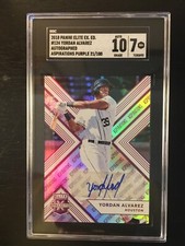 #21/100 Pop 2 Yordan Alvarez 2018 Panini Elite Extra Edition Aspiration Purple
