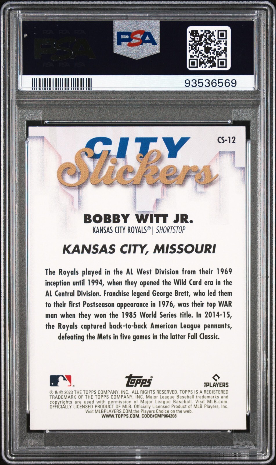 2023 Topps Big League - City Slickers Bobby Witt Jr. #CS-12 for sale ...