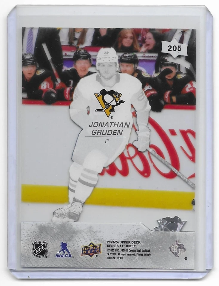 2023-24 Upper Deck Clear Cut Young Guns RC #205 Jonathan Gruden Penguins - Image 2 of 2
