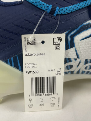 スパイク  ADIZERO 10.0 ZUBAZ CLEATS 26.0 Adidas Adizero 10.0 Zubaz Blue White Football Cleats FW1539 RARE