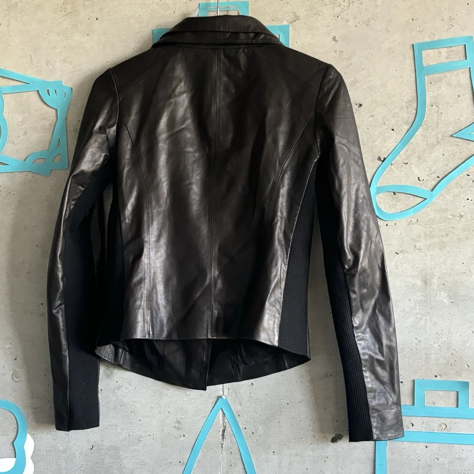 Nordstrom Signature Genuine Leather Jacket Black Size M $699 - Image 4 of 4