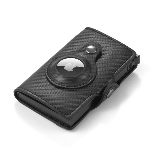 Black Airtag Wallet Card Holder Smart Anti-lost Protective Cover RFID Wallet UK GU11166