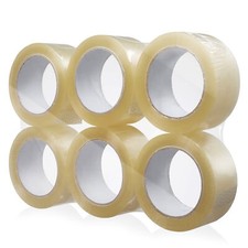 6 Rolls Clear Packing Tape Shipping - 2 mil 2" x 110 Yards