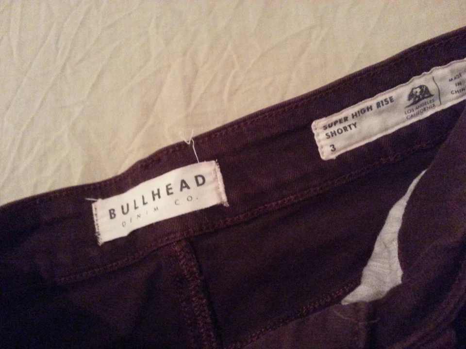 Womens Bullhead Khaki Shorts 3 Burgundy Cotton Chino - Изображение 3 из 3