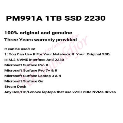 For Samsung PM991a 1TB PCIe MZVLQ1T0HBLB NVMe SSD Gen3x4 M.2 Solid