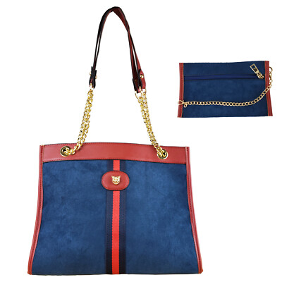 Handbag Faux Suede Leather Purse Satchel With Matching Wallet