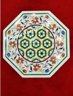 21" white Marble Coffee center sofa Table Top Inlay Pietra dura Home room Decor