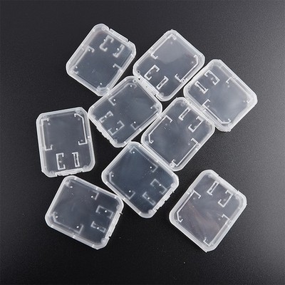 10pcsSd Card Case Transparent Standard SD SDHC Microsd Case Box Protector Holder