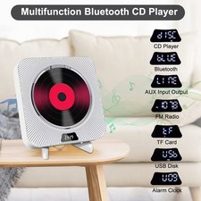 Bluetooth Wall-Mounted CD Music Player Home Audio Speaker with Remote Control