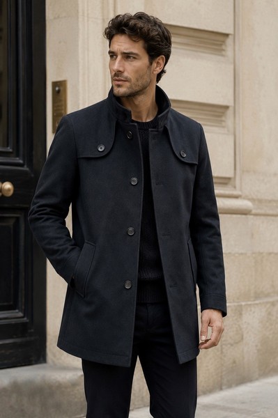 Chaqueta Selected Homme Para Hombre M Botón Cuello Soporte Clásico Algodón Abrigo Lujo Y2K