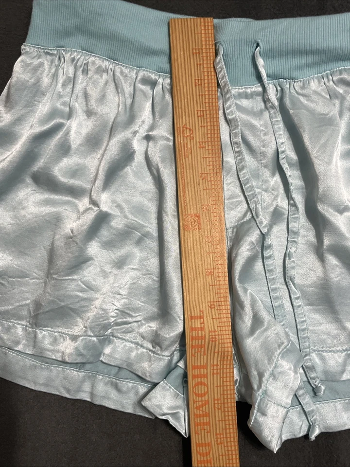 Pantalones Cortos de Pijama PJ Harlow Medianos Azul Satinado Mikel Corbata Cintura Foto 4 de 4