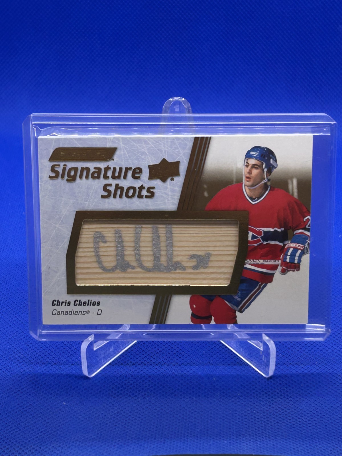 Chris Chelios #SS-CC 2024-25 Upper Deck Engrained Icons Hockey Signature Shots Manufactured Stick Relics