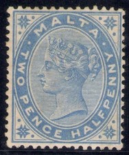 1885 MALTA 2.5 Penny blue SG 4 MH/*