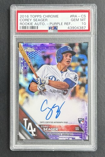 2016 Topps Chrome Corey Seager Auto Purple Refractor /250 #RA-CS PSA 10