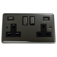 Black Nickel Light Switch Plug Socket | Modern Designer UK Sockets & Switches