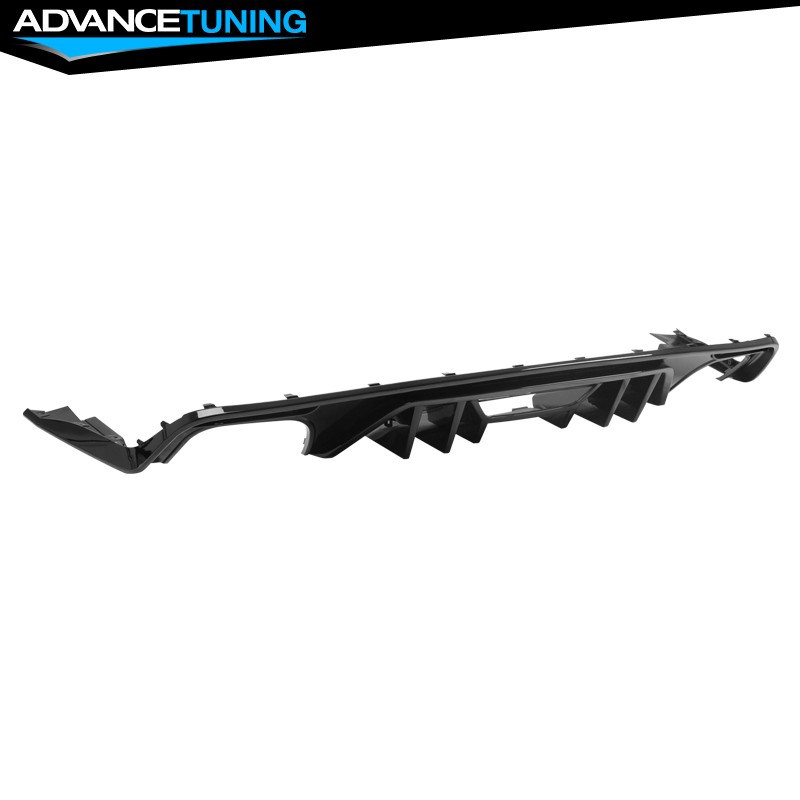IKON MOTORSPORTS Speed Style Rear Bumper Diffuser – Fits 2015-2017 Ford Mustang (4PCS, Matte Black, PP)