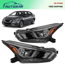 For 2020-2022 Nissan Versa S SV Halogen Headlights Headlamps Assembly Pair LH+RH