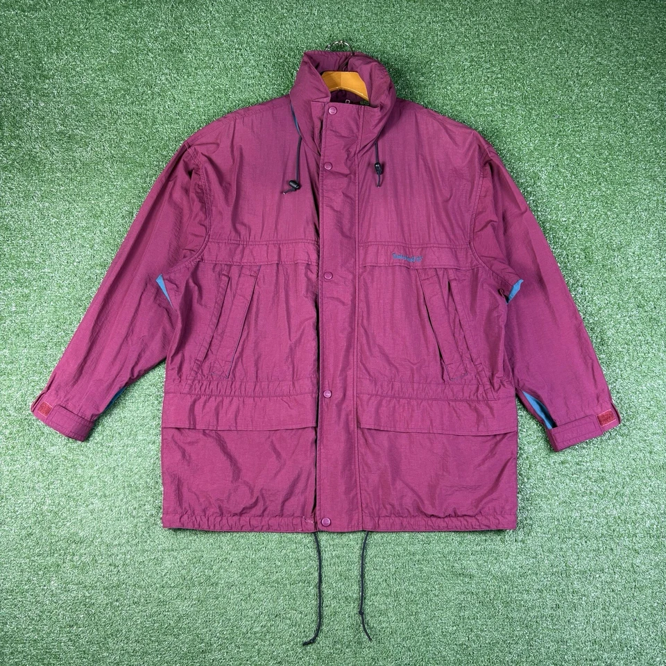 Vintage 80s Timberland Weathergear Retro Maroon Full Zip Ski Jacket Men's Large - Image 2 of 4