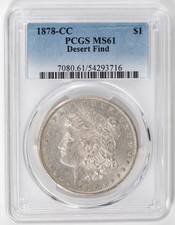 1878-CC Morgan Silver Dollar $1 PCGS MS61 Desert Find Pedigree