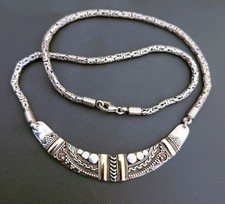 Gold & Silver Coil Disc Sterling Silver Necklace RRP £229 - Meredith Jewellery