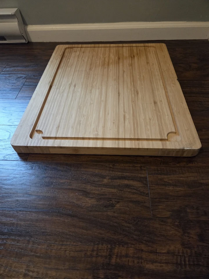 Extra Large Bamboo Kitchen Cutting Board Wood Chopping Board Butcher Block 18x12 - Image 4 of 4