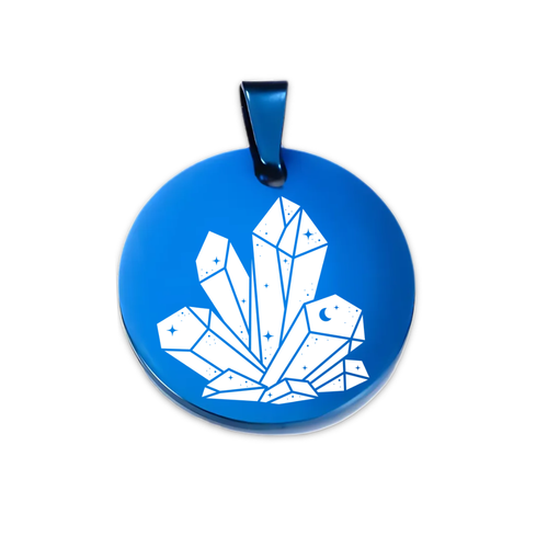 Crystal Cluster Pet ID Tag – Geometric Design Dog Cat Charm, Gold/Silver, 25/35m - Picture 7 of 7