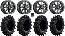 ITP Inertia Bdlk 14" Wheels Bk +40mm 26.5" Intimidator Tires RZR Turbo S / RS1