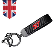 Ford ST Carbon Fibre Leather Style Key Ring For Focus Fiesta Puma Mondeo