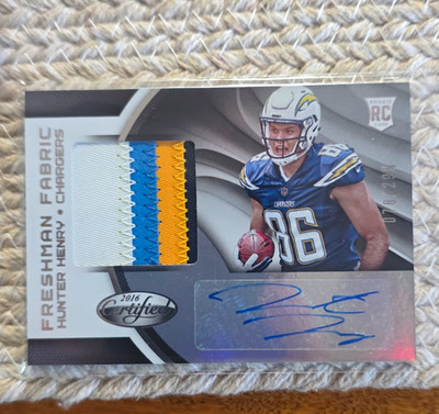 2016 Panini Certified Hunter Henry Freshman Fabrics Mirror RC Auto /299