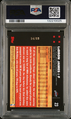 2007 Topps Chrome White Refractor #23 LeBron James 14/99 PSA 9
