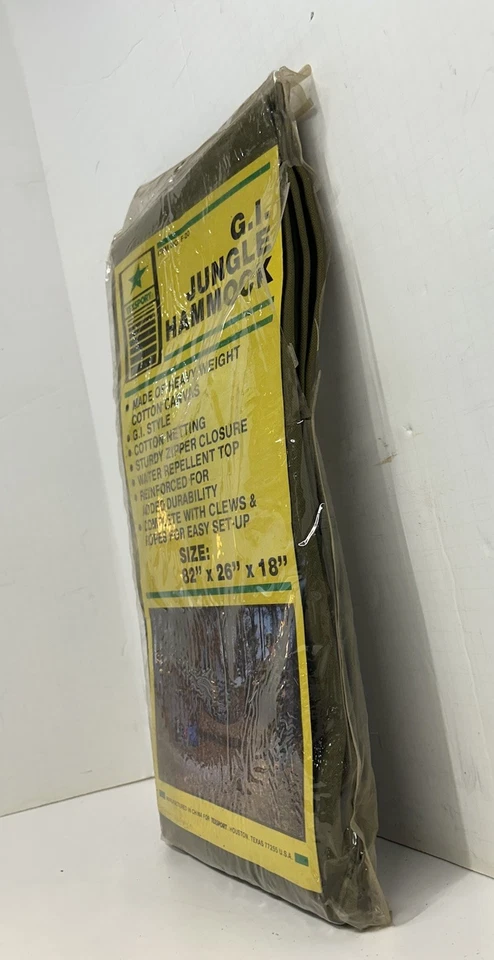 G. I. Hamaca Selva F-20 TEXSPORT 82"X26"X18" Verde Ejército Vintage Árbol Militar Foto 2 de 4