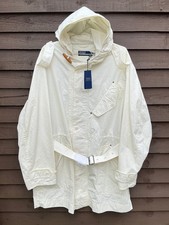 Polo Ralph Lauren DMZ Ventile Parka Jacket Mens Large White Hooded Belted BNWT