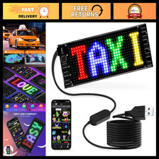 DIY Programmable LED Sign - 7''x3'' Flexible Bluetooth Scrolling Panel for Car,