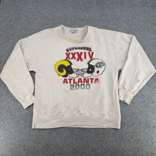 Super Bowl XXXIV Sweatshirt Mens M Ivory NFL Football Jerzees Cotton Sweats