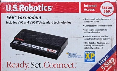 US Robotics V.92 & V.90 ITU standard technologies External Faxmodem 5686E