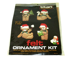 Vintage Titan Needlecraft Felt Ornament Kit 245 Teddy Bears 1983 Sealed