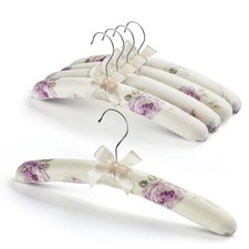 Satin Padded Hangers for Clothing - Floral Sweater Hangers No Bump - Padded C...