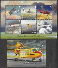 AVIATION COMMERCIAL AIRCRAFT ON JERSEY SET AND MIN SHEET MNH