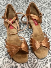 Paoul "Rolling" Womens Latin Ballroom Shoes Size 38 8 US with extended strap