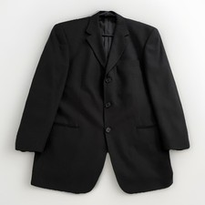 Hugo Boss US Men's Solid Black 3 Button Wool Blazer 38R