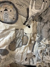 baby crib nursery bedding set boy Safari Theme, Comforter With 2 Matching Sheets