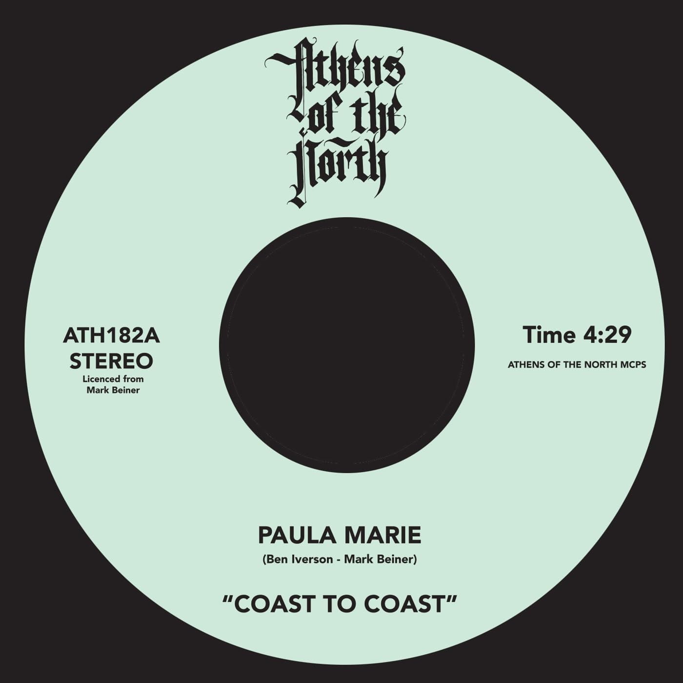 Coast To Coast Paula Marie / Crack (Instrumentale) 7 Inch Vinyl ATH182 NUOVO